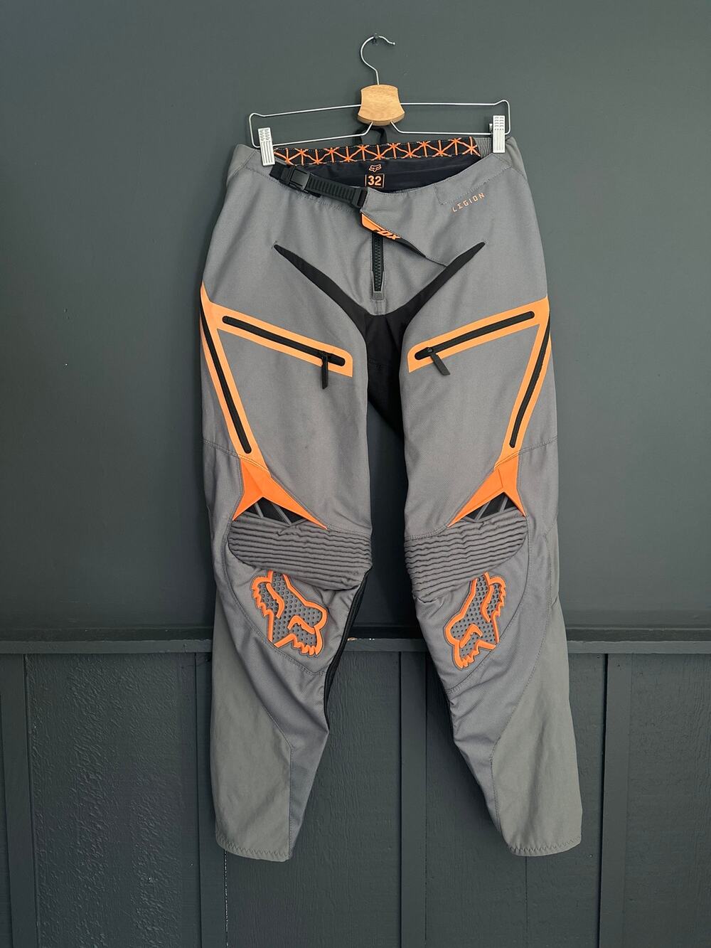 Fox Racing Legion Mens Off Road Motorcycle Pants Grey Orange 32